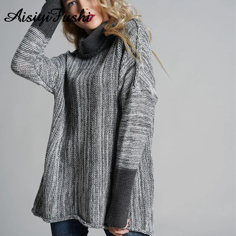 Women's Turtlenecks Sweaters Dresses Autumn Slim Knitted Warm Winter Pullover Oversized Sweater Solid Sexy Mini Dress | Женская