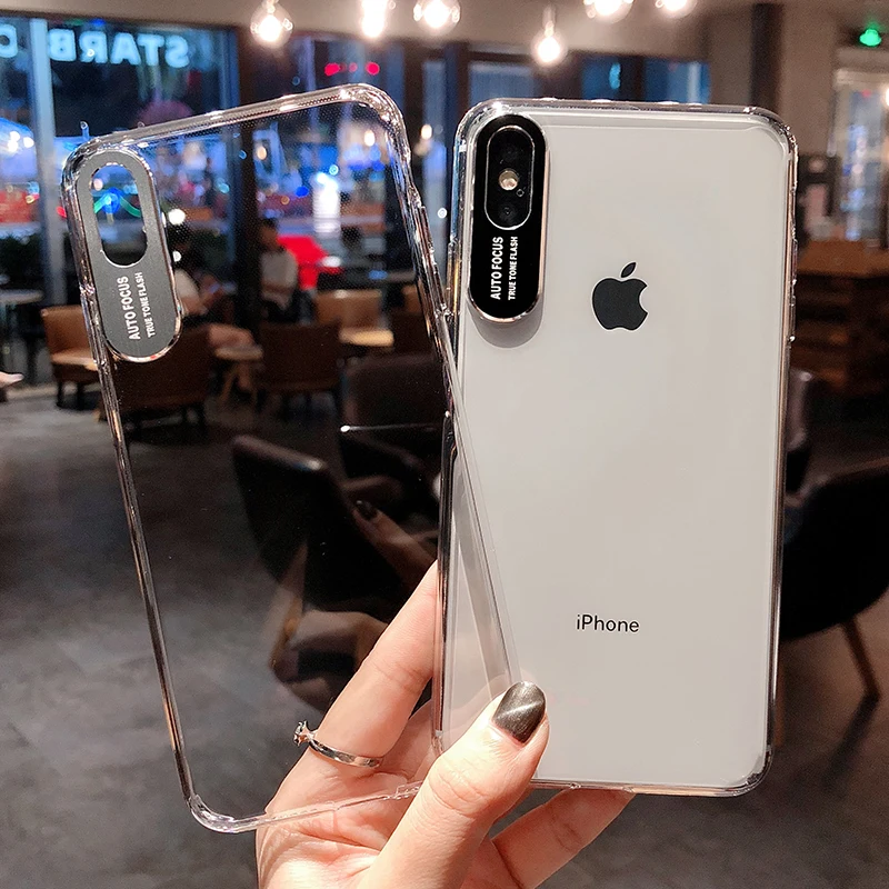 Acrylic Two-in-One Phone Case For Iphone XR XS XSMAX Metal Protection iphone 6 6s 7 7Plus 8 Plus Plastic Cover |
