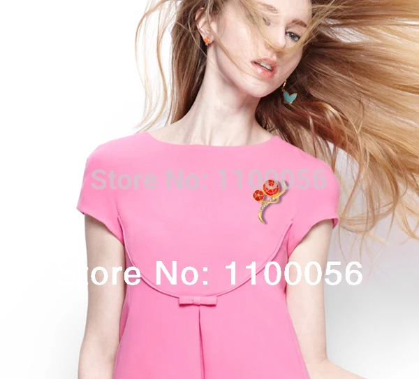 Бесплатная доставка 2019 Yiwu горячие новые продукты красная брошь со стразами для