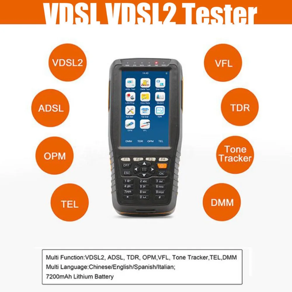 Бесплатная доставка компанией DHL TM-600 VDSL VDSL2 Тестер Линия xdsl инструмент для
