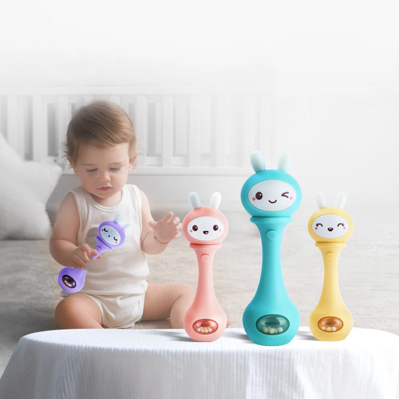 Игрушки для малышей Beiens ручные колокольчики головоломка музыка и световые трясущиеся гремушки 6-12 месяцев Звук свет ритм индукции включен.