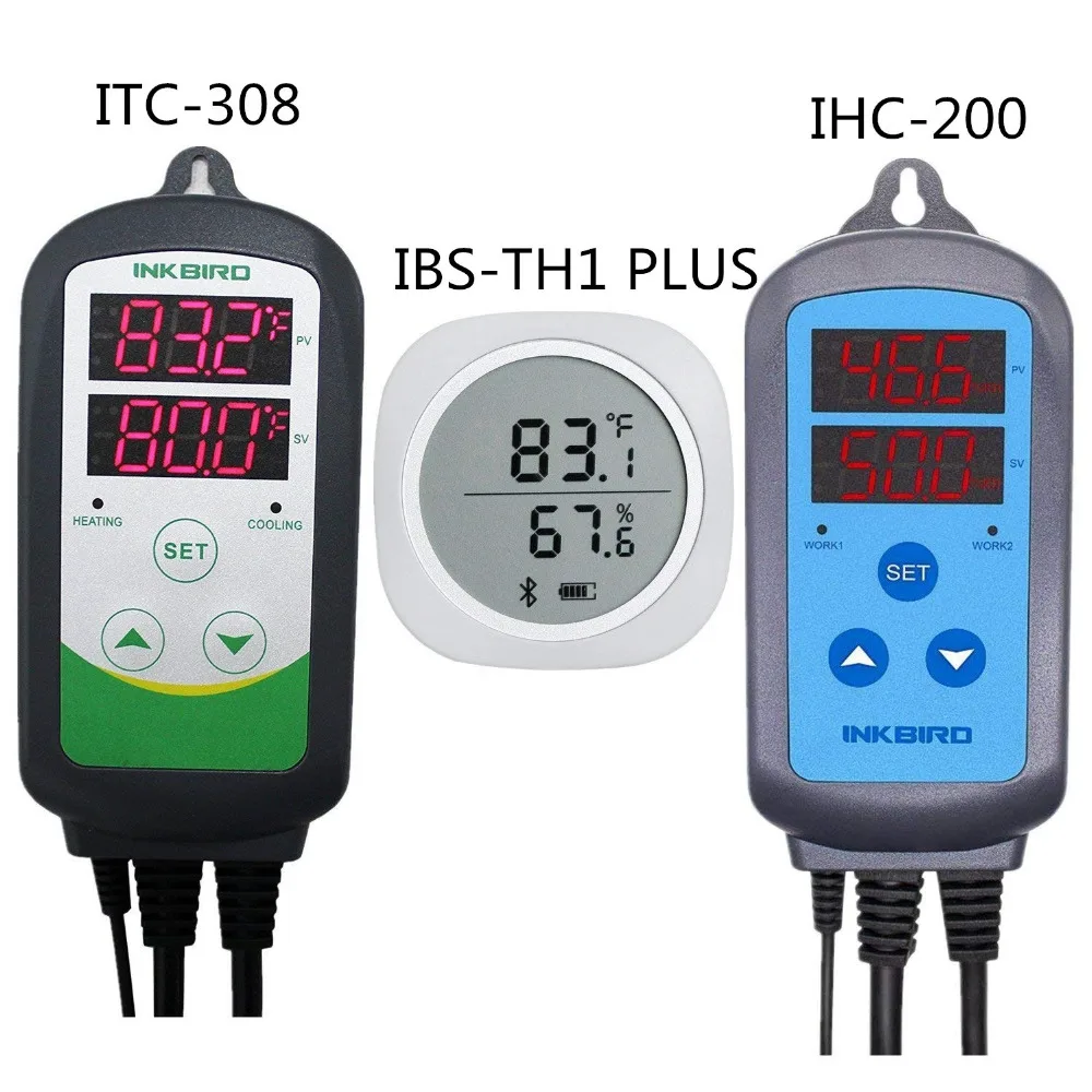 IBS-TH1 плюс Bluetooth беспроводной Магнитный умный датчик регистратор данных+ ITC-308 Нагреватель Охладитель температуры и IHC-200 регулятор влажности