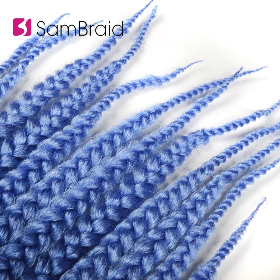 Sambraid Новый Ombre коробка косами вязаный крючком волос косы 12strands/пакет