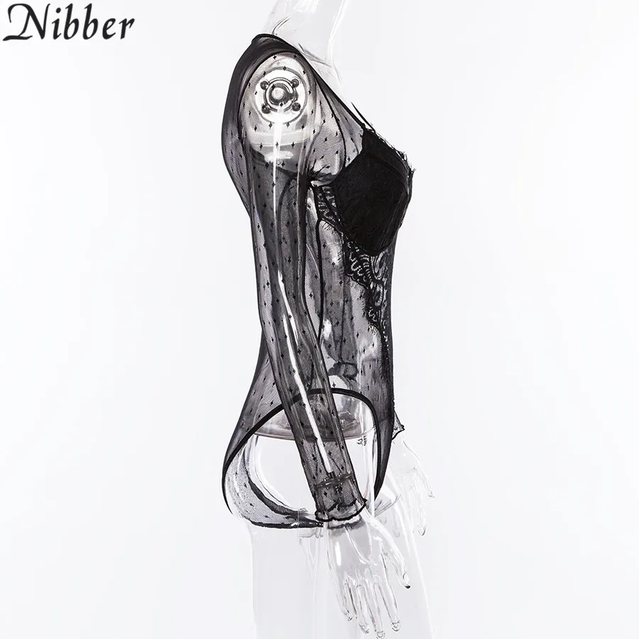 Nibber, сексуальный комбинезон с длинным рукавом, черный, белый, обтягивающий, новинка, комбинезон с бахромой, женский, летний, для вечеринки, Комбинезоны