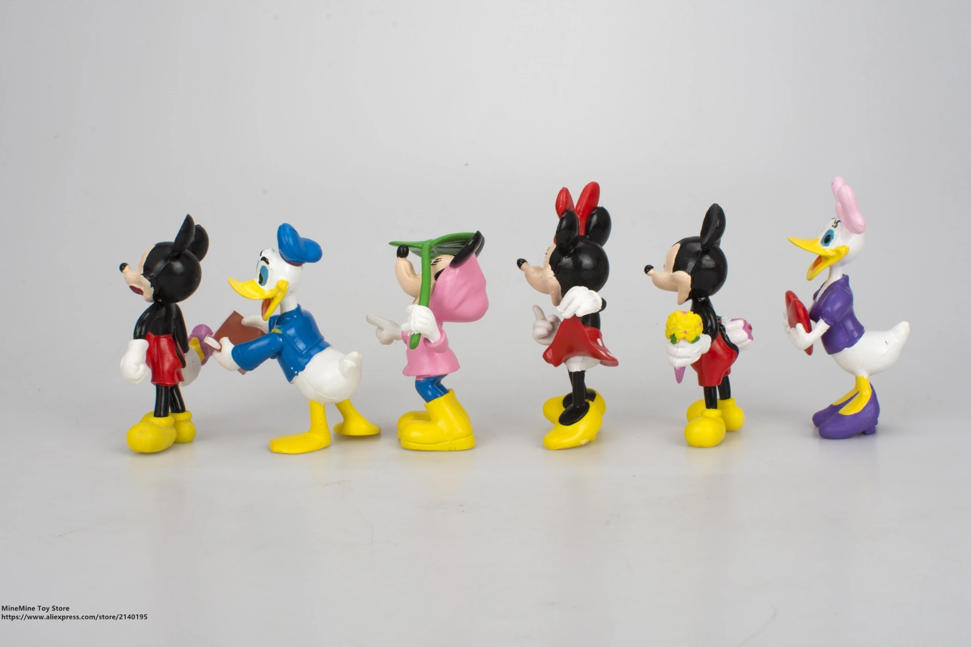DISNEY Микки Маус Минни 6 шт./компл. см фигурка осанки коллекция украшений аниме