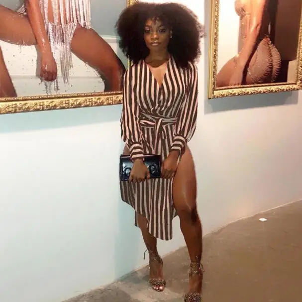 Красная полосатая блузка с длинным рукавом кимоно сексуальная рубашка глубоким v