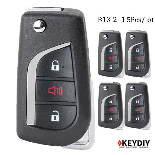 

KEYECU 5X KEYDIY Universal KD Remotes B-Series B13-2+1 for KD900 KD900+ URG200+ KD-X2