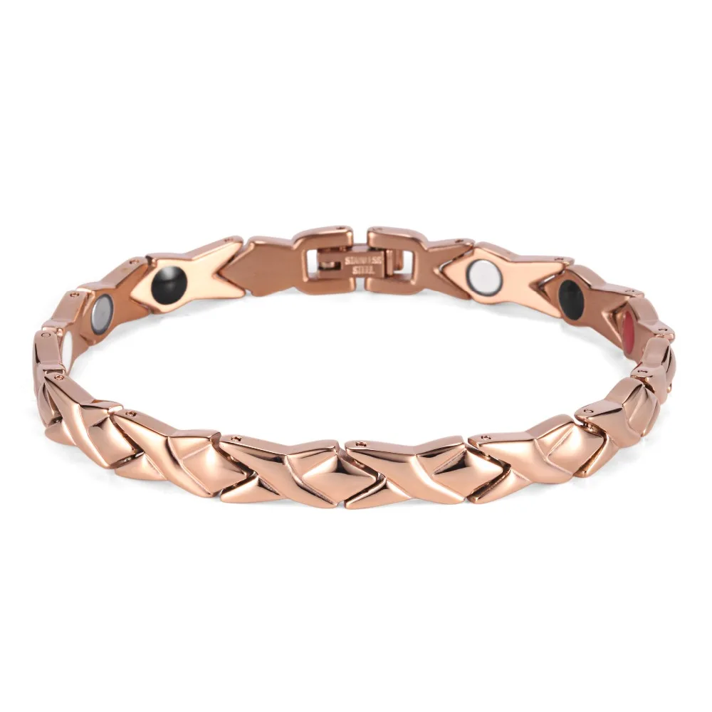 Rainso браслет из нержавеющей стали в форме буквы энергии здоровья 4 1 Магнитный