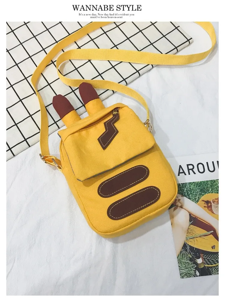 Пикачу мультфильм шаблон косые одно плечо пакет INS Мини Грудь пакет девушки 'телефон пакет