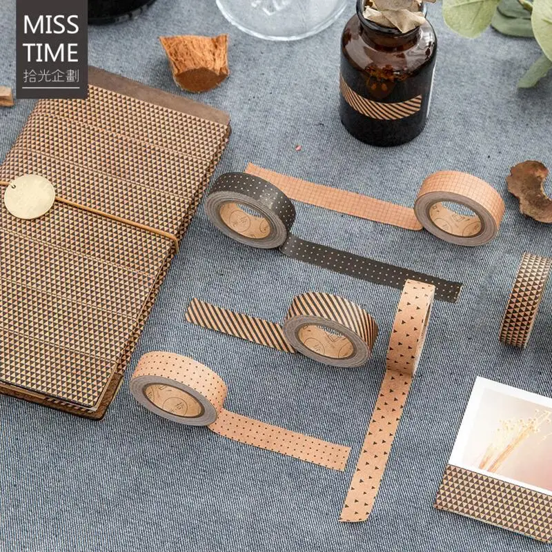 15 мм x 7 м простой Винтаж крафт бумага ленты DIY декоративные наклейки фото наклейка