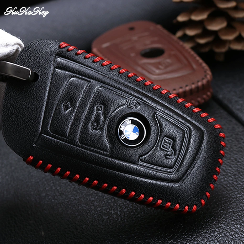 Кожаный чехол для автомобильного ключа BMW 1 2 3 5 7 F10 F20 F30 Z4 X1 X3 X4 M1 M2 M3 E90 защитный
