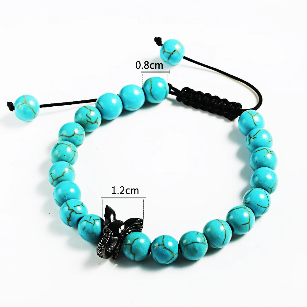 2018 Summer New 8MM Stainless Steel Elephant Natural Stone Strap Bracelet Men's | Украшения и аксессуары