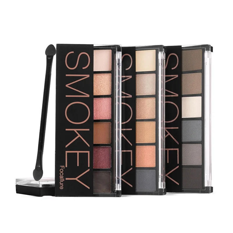 FOCALLURE 6 Colors Eyeshadow Palette Glamorous Smokey Shimmer Makeup Kit professional Eye makeup |
