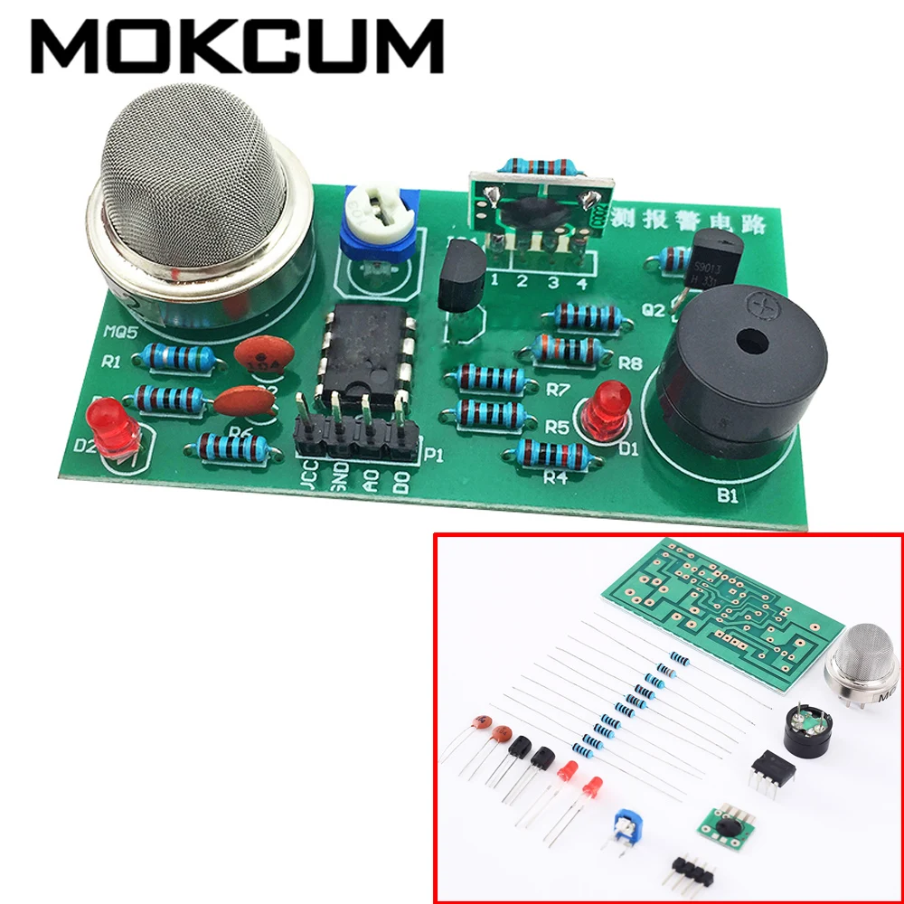 DIY Kit MQ 2 детектор датчика дыма Сигнализация природного газа электронные
