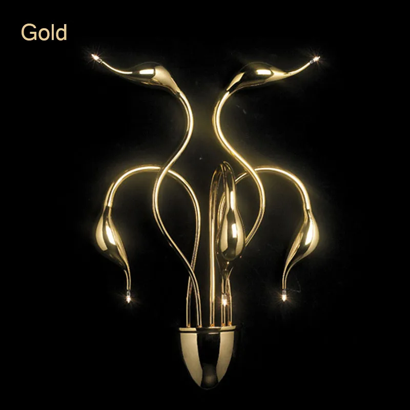 Новый дизайн лебедь Настенные светильники спальня изголовье прикроватная лампа