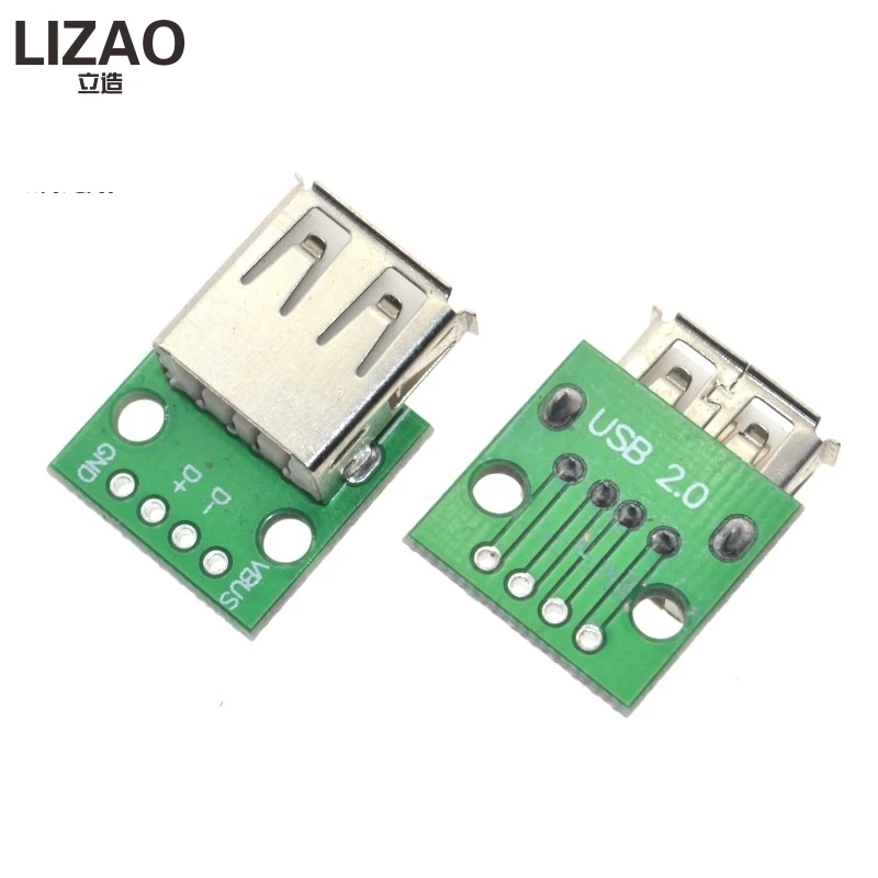 10 шт. USB2.0 переходник с женского на 4P DIP Switch плата адаптера модуль USB адаптер