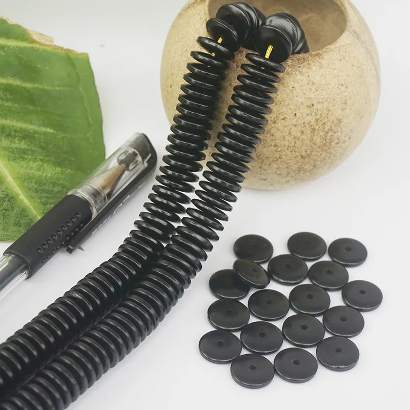 Black 1 прядь/лот(приблизительно 105 шт) 12x3 мм натуральные деревянные кокосовые бусины из ракушки плоские круглые бусины подходят для изготовления браслетов своими руками - Цвет: Black