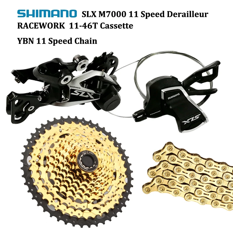 Shimano SLX M7000 MTB 11 Переключатель скоростей задний переключатель с RACEWORK 46T кассета и YBN