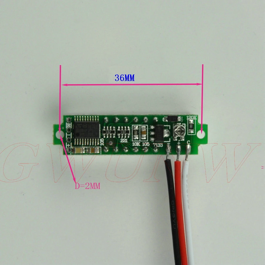 GWUNW BY428V 0,28 дюйма 4 бит микро Вольтметр постоянного тока 0-500 В(500 в) тестер напряжения метр