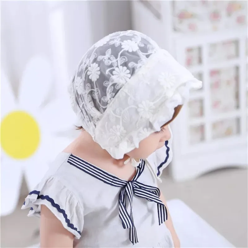 

Baby Girl Lace Hat Infant Summer Cap Lovely Princess Floral Bonnet Toddler Photography Props Lovely Lace Beanie For Babies