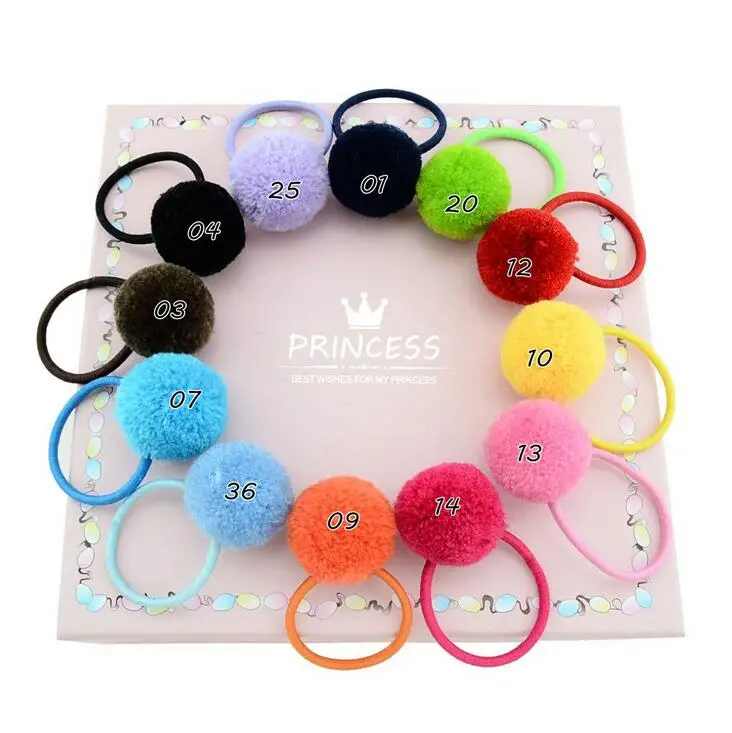 200 шт. Детские резинки для волос с помпоном 2 5 см|hair elastic ball|hair ballshair pompom band |