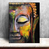 wall art pictures canvas painting vivid buddha face on canvas home decor wall poster decoration for living room prints