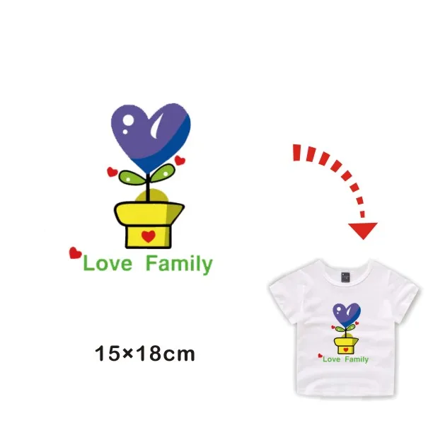 -Классически люблю свою семью моющиеся Наклейки теплообмена hot Пресс гладильная