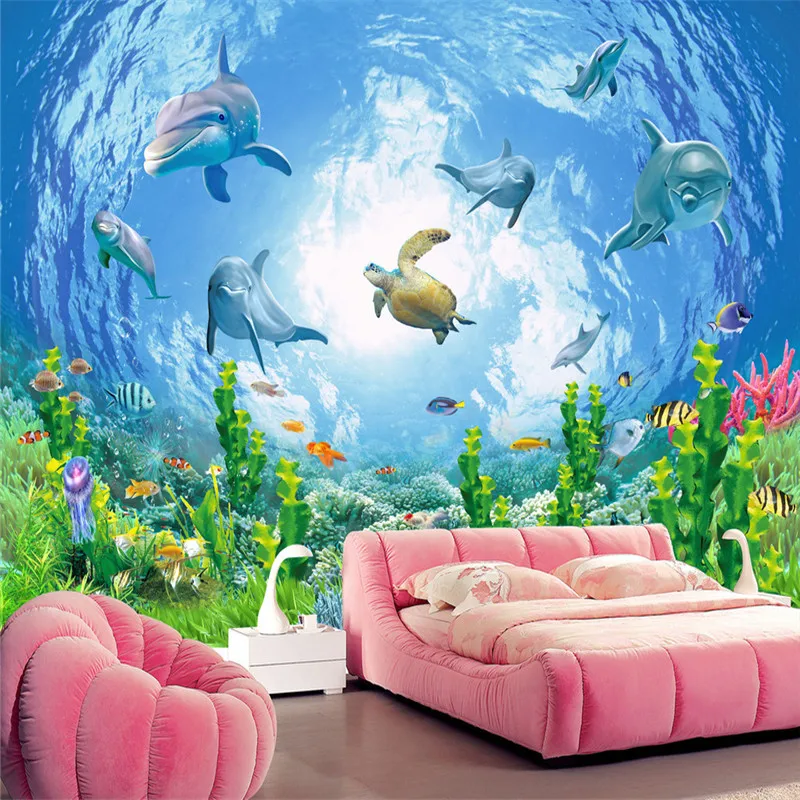 

Wallpapers Youman Customize 3D Photo Wallpaper Cartoon Murals The Dreamy Underwater World For Living Room Kids' Room Embossed