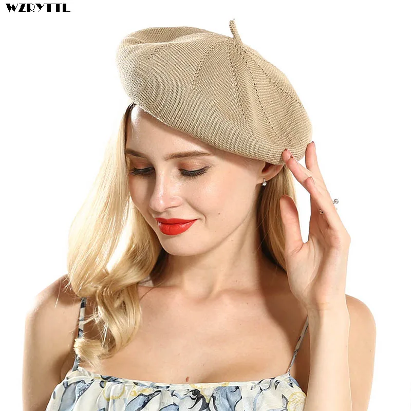 

2019 Summer Street Hats Woman Straw Berets Female Solid French Artist Hat Ladies Casual Spring Holiday Artist Caps Dropshipping