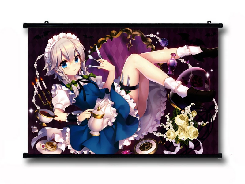 Проект Touhou аниме Izayoi Sakuya 45*30 см настенный постер свиток #40168|posters posters|poster wall scrollposter