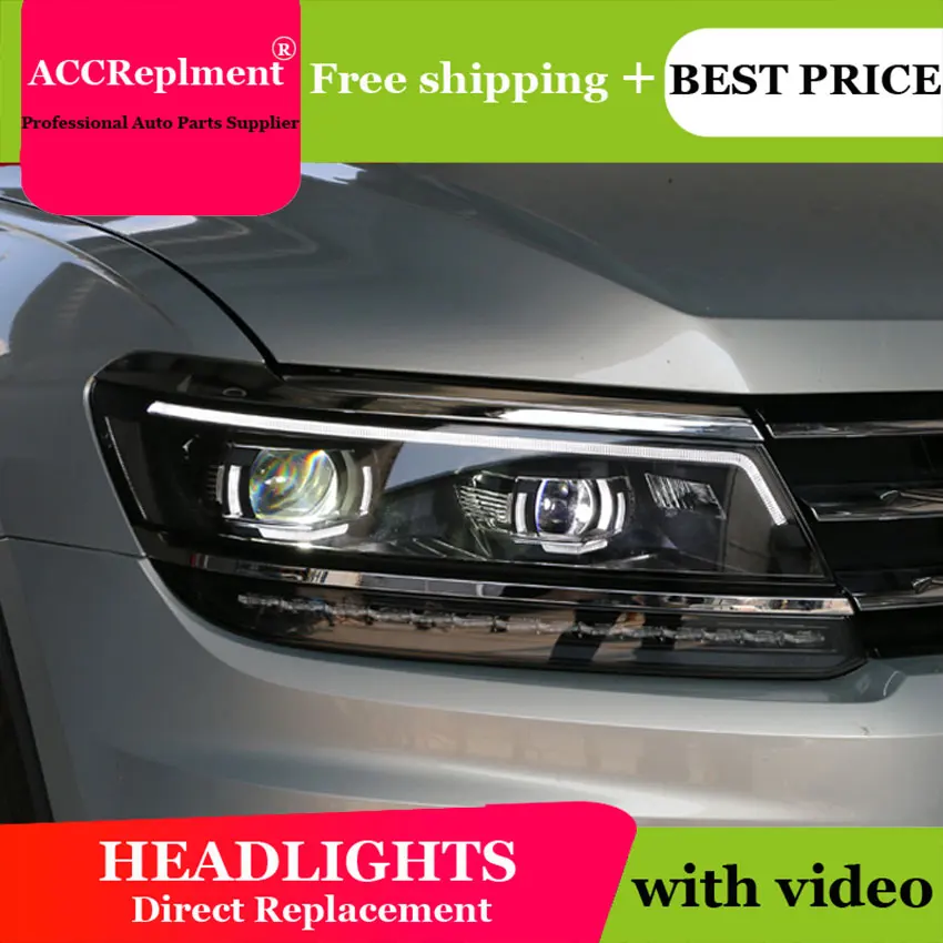 Авто PRO 2017 для VW Tiguan фары Тюнинг автомобилей Q5 би ксенон объектив СВЕТОДИОДНЫЙ