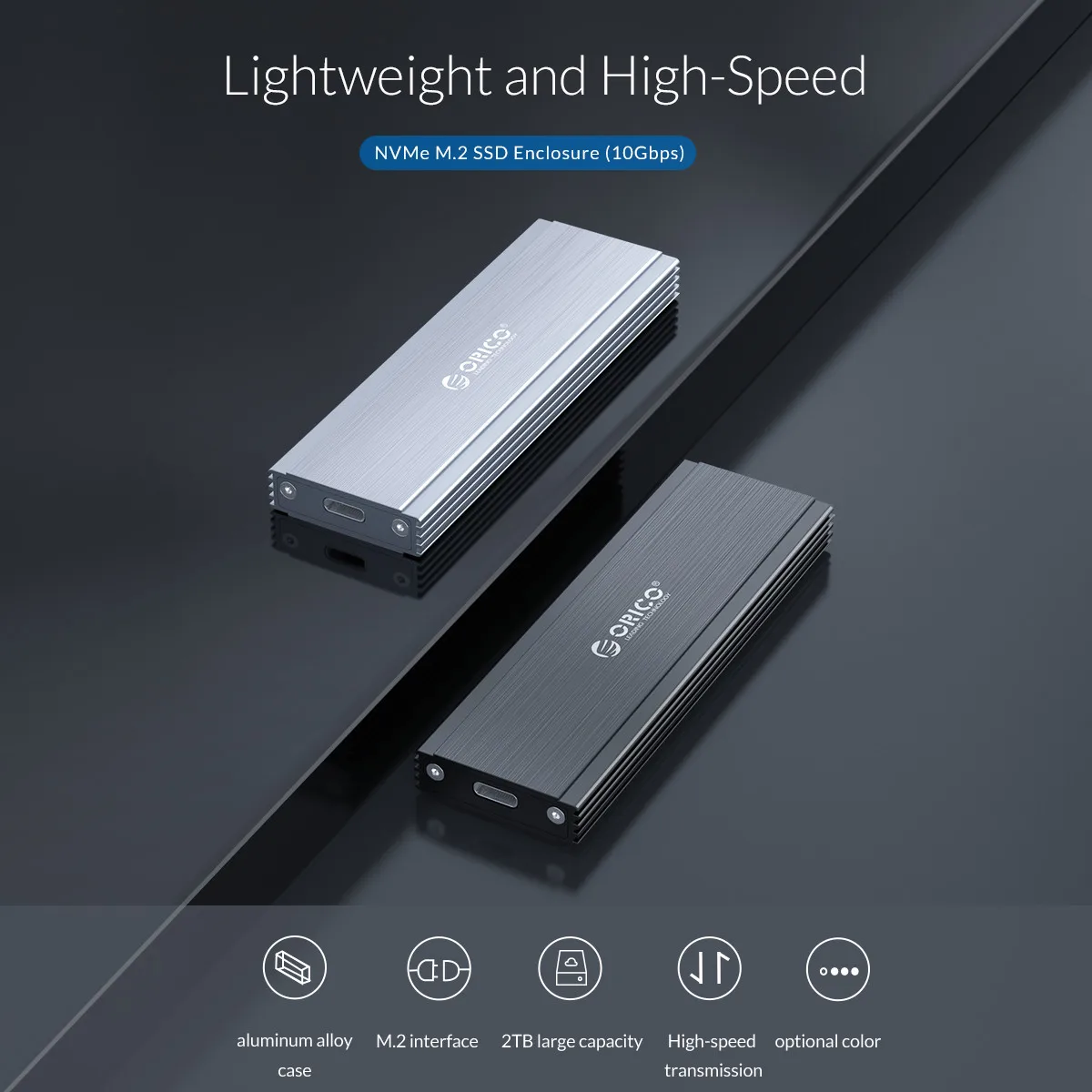 ORICO M2 SSD чехол NVMe NGFF M.2 SSD HDD корпус USB3.1 Тип-C Gen2 10 Гбит/с для samsung Intel 2230 2242 2260 2280 NVME SSD SATA SSD