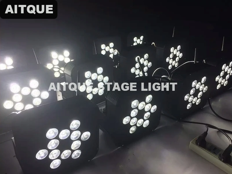 (20lights/CASE)Professional disco lights led par can 12x18w rgbwa uv wireless battery uplighting 6in1 64 flight case | Освещение