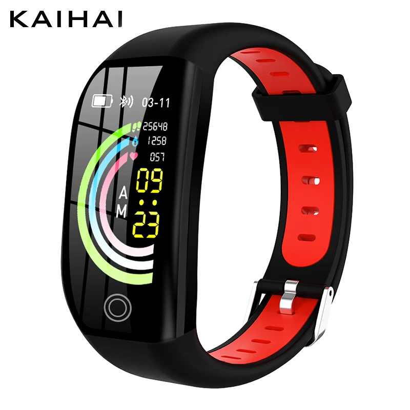 Red smartband KAIHAI Умный Большой активности H22 умный Браслет для ios Android фитнес-трекер наручные часы входящий вызов smartband - Цвет: Red smartband
