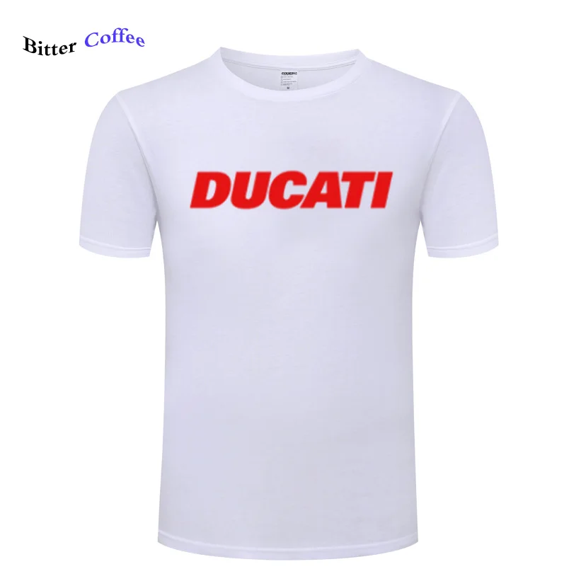 Летняя крутая Мужская мотоциклетная футболка Ducati Горячая футболка Базовая футболка мужская женская Фитнес Чистый хлопок короткий рукав футболки размера плюс