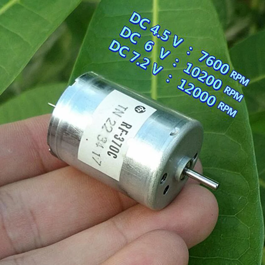 1pc 370 Micro DC Motor 6V-7.2V 12000 RPM for Electrical Appliances Car or ship model RF-370C | Обустройство дома