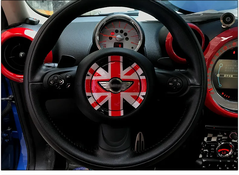 Для MINI COOPER R54 R55 R56 R60 R61 Clubman Countryman центр рулевого колеса 3D выделенный автомобильный стикер наклейка крышка аксессуары