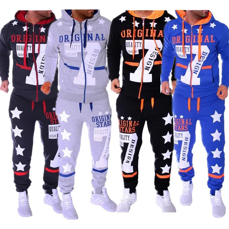 

ZOGAA, новая модная спортивная одежда, мужской набор для бегунов, комплект из 2 предметов, повседневный спортивный костюм с принтом, толстовка ...