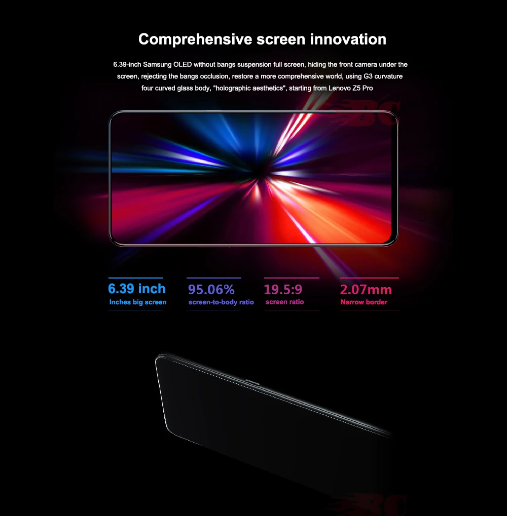 lenovo Z5 Pro 6,39 дюймов 4G LTE Snapdragon 710 Восьмиядерный ZUI 10,0 Мп+ 16 МП AI Двойная камера 6 Гб ram 64 Гб rom Smartphon