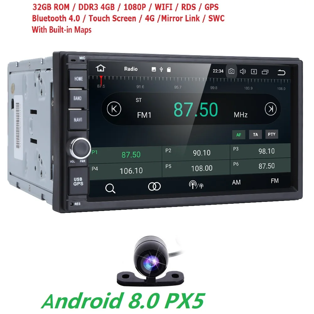 Восьмиядерный 4G + 32 г PX5 7 'ɸ 0 автомобилей gps-навигация Радио Видео плеер стерео
