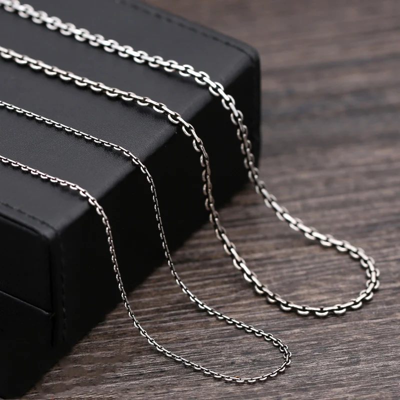 

New Necklace 100% Real 925 Sterling Thai Silver jewelry Necklace Pendant Men Women Jewelry 2mm Chain Chocker Necklace 2021 GN1