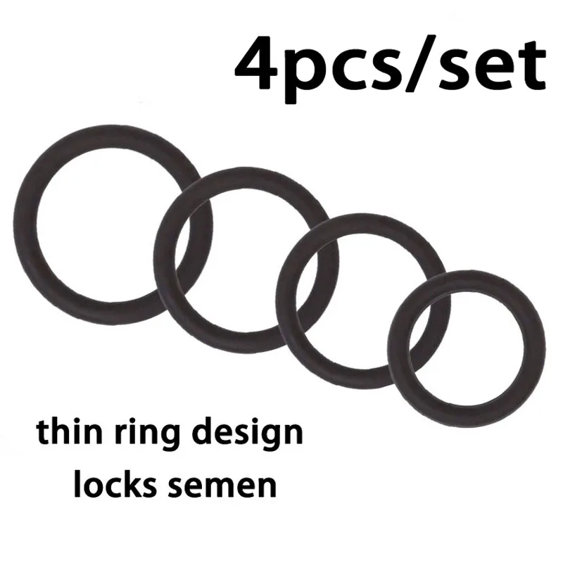 

4pcs Silicone Penis Ring Scrotum Bondage Male Ejaculation Delay Foreskin Correction Cock Rings Sex Toys For Men Dick Cockring