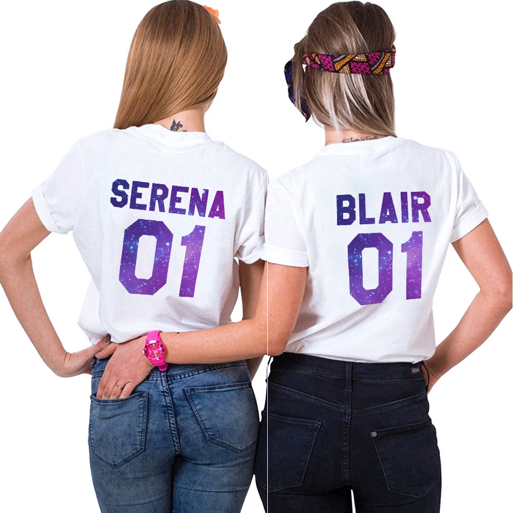 Bff Serena 01 Blair футболка подарок для лучшего друга женщин плюс размер 2018 летний топ