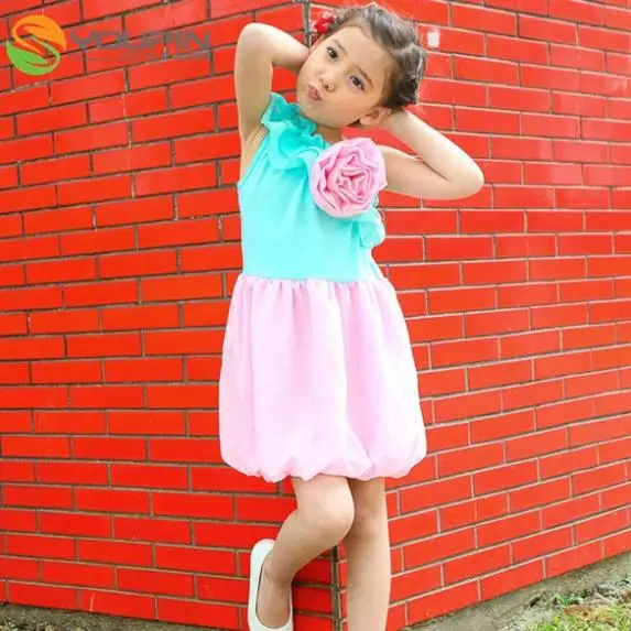 Children Kid Girls Cute Flower BE88 Sleeveless Party Dress Bubble | Детская одежда и обувь