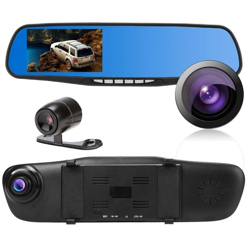 4 3 &quotTFT двойной Лен HD Автомобиль SUV DVR Водонепроницаемый круговой видео Dash камера g