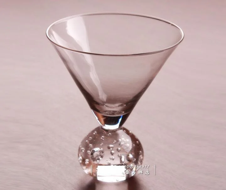 Стеклянная чашка с пузырьковым шариком треугольной формы для винных коктейлей и