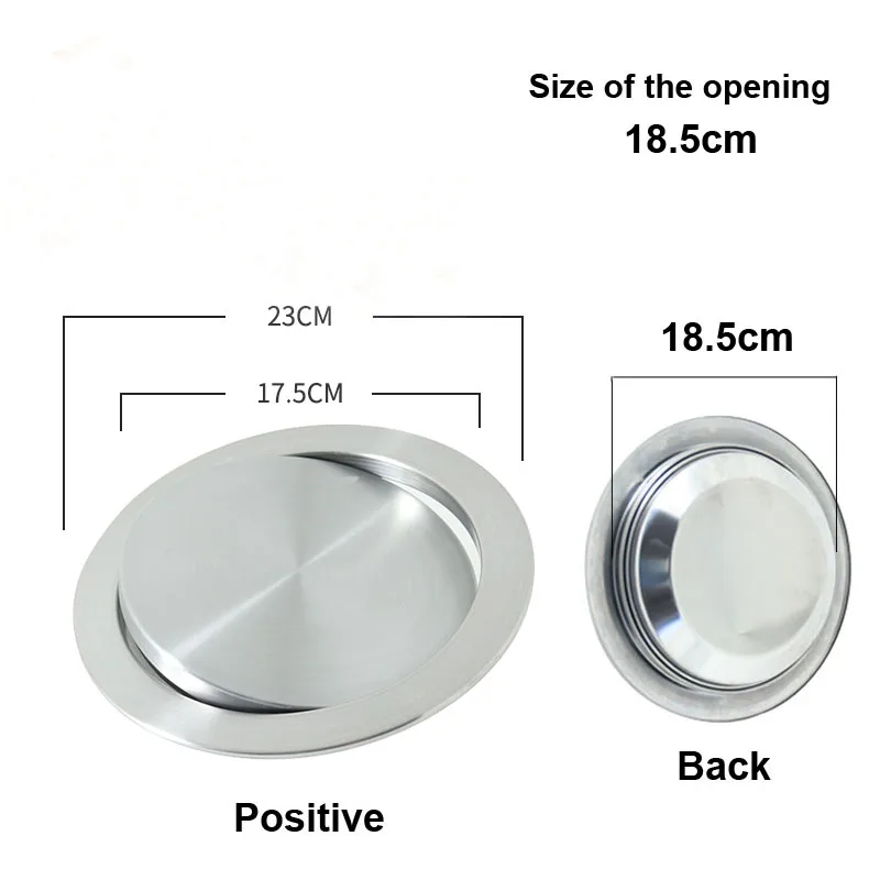 Silver 23CM Утопленный лоскут из нержавеющей стали, встроенный баланс, откидная крышка, мусорное ведро, мусорное ведро, кухонная столешница - Цвет: Silver 23CM