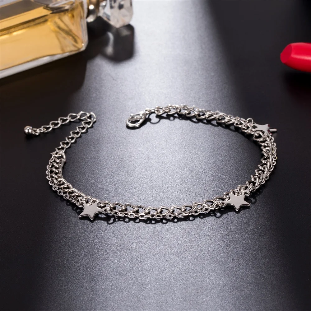 

KISSWIFE Trendy Double Layer Star Pendant Leg Bracelet Anklet Foot Jewelry Women Ankle Leg Jewelry Chain Fashion Jewelry