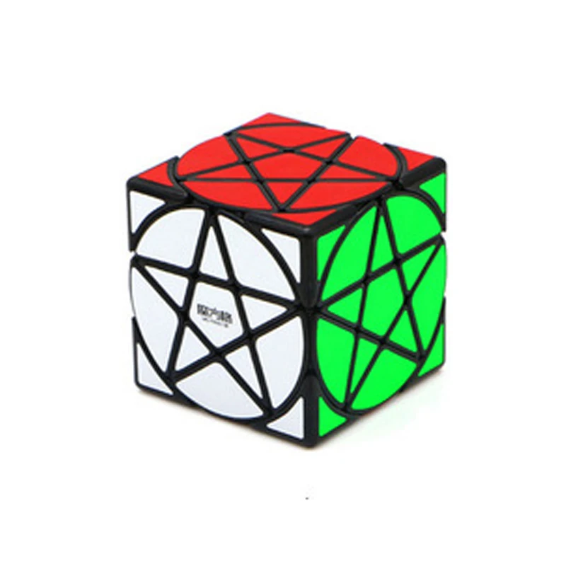 Qiyi 3x3 Пентакль Cubo Magico странной формы магический куб черный/Stickerless скоростной куб головоломка звезда твист Кубики Игрушки для детей - Цвет: Black