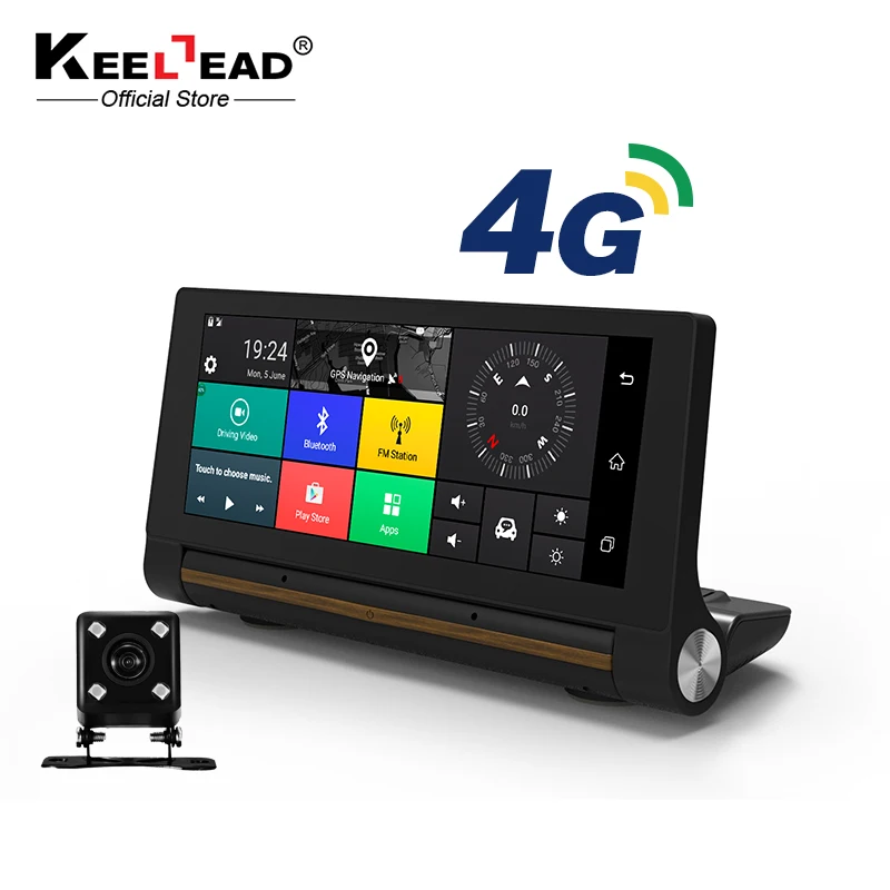 Автомобильный видеорегистратор KEELEAD 6 86 дюйма 4G GPS навигация Android 5 1 с Wi Fi 1080P Bluetooth